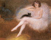 Ballerina with a black Cat - Pierre Carrier-Belleuse