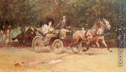 Mrs. Sacher's Carriage In The Hauptallee Of The Prater, Vienna - Ludwig Koch