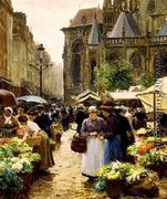 Market in Dieppe - Victor-Gabriel Gilbert