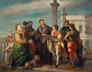 The Meeting Between Titian (1488-1576) and Veronese (1528-88) on the Ponte della Paglia - Antonio Zona