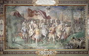 Charles V (1500-58) Alessandro (1546-92) and Ottaviano Farnese Leading the Army Against the Landgrave Phillip of Hesse in 1546 from the Sala dei Fasti Farnese (Hall of the Splendors of the Farnese) 1557-66 - Taddeo Zuccaro