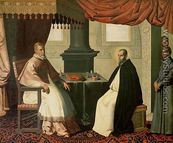 St. Bruno (1030-1101) and Pope Urban II (c.1035-99) 1630-35 - Francisco De Zurbaran