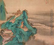 Mountainous landscape from an album of Figures, Landscape and Architecture, 1740 2 - Yuan Yao