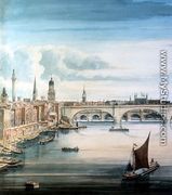 West view of New London Bridge and Old London Bridge, 1830 - Gideon Yates