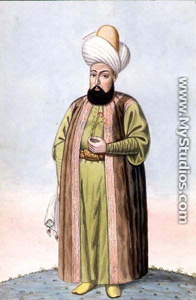 Othman (Osman) I (1259-1326), founder of the Ottoman empire, Sultan 1299-1326, from A Series of Portraits of the Emperors of Turkey, 1808 - John Young