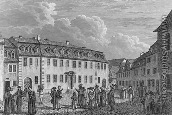 The house of Johan Wolfgang von Goethe (1749-1832) in Weimar, engraved by Ludwig Schutze (1807-72) 1827-28 - Otto Wagner