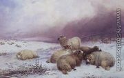 A Winter Landscape with Sheep - Thomas Francis Wainewright