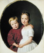Portrait of Two Children, 1844 - Ferdinand Georg Waldmuller