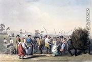 Rape Threshing, from 'The Costume of Yorkshire' engraved by Robert Havell (1769-1832) 1814 - (after) Walker, George