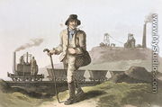 Blenkinsop locomotive at Middleton colliery near Leeds, from Costume of Yorkshire engraved by Robert Havell (1769-1832) 1814 - (after) Walker, George