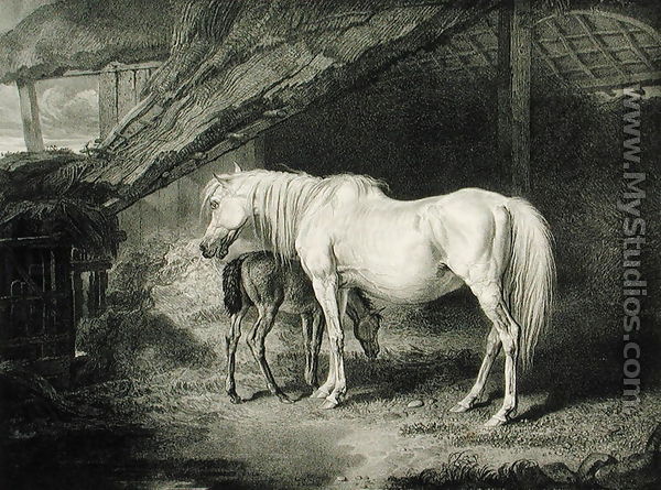 Primrose and Foal, from Celebrated Horses, a set of fourteen racing prints published by the artist, 1823-24 - (after) Ward, James