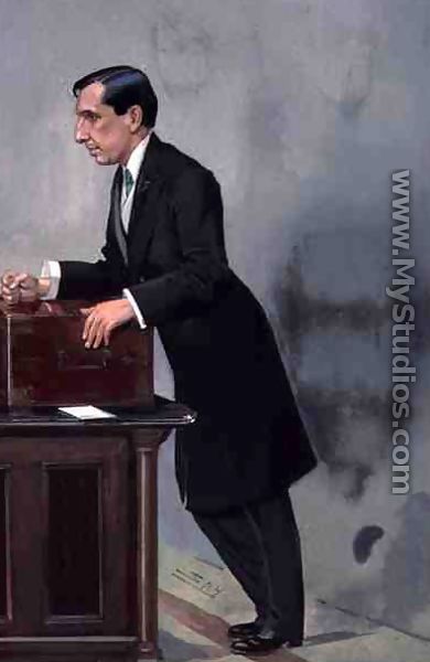 Painting for a Vanity Fair Spy cartoon of Arthur Lee (1868-1947) at the dispatch box in the House of Commons - Leslie Mathew Ward