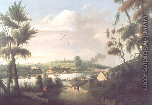 A direct north general view of Sydney Cove, 1794 - (after) Watling, Thomas
