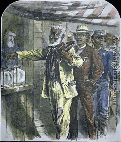 The First Vote for black voters in the South during state elections of 1867 - Alfred R. Waud