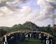 King Carl XIV Johan (1763-1844) of Sweden Visiting the Mounds at Old Uppsala in 1834, 1836 - Johan Way
