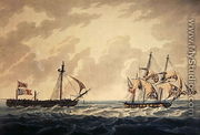 His Majesty's Sloop, Bonne Citoyenne, taking the French frigate, La Furieuse, in tow after the action of 6th July 1809, engraved by R & D Havell, published by Robert Cribb in 1810 - George Webster