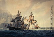 The Action between His Majesty's Sloop, Bonne Citoyenne, and the French frigate, La Furieuse, on the 6th July 1809, of the Western Islands, engraved by R & D Havell, published by Robert Cribb in 1810 - George Webster