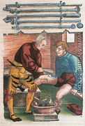 Cauterisation, illustration from Feldtbuch der Wundartzney by Hans von Gersdorff, c.1540 - Hans or Johannes Ulrich Wechtlin