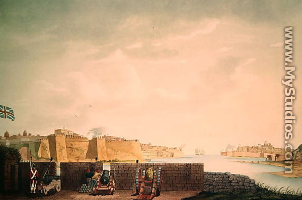 View of La Valletta, engraved by Francis Chesham, 1803 - (after) Weir, Captain James
