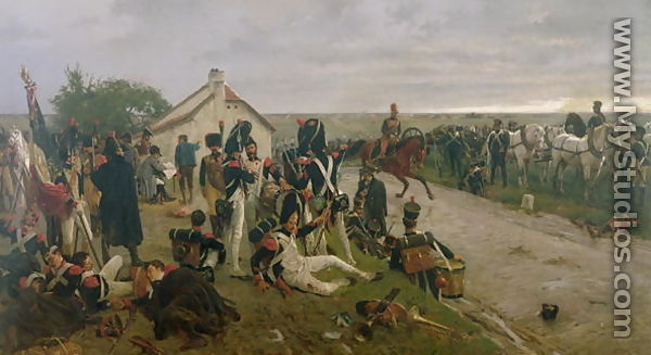 The Morning of The Battle of Waterloo, the French Await Napoleons Orders, 1876  - Ernest Crofts
