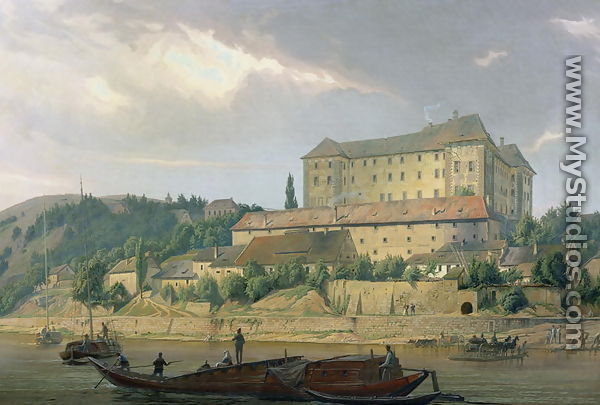 View of Nelahozeves from the River Vltava, 1841 - Carl Robert Croll