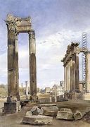 The Temples of Vespasian and Saturn, with the Temple of Castor Beyond, the Forum, Rome - Thomas Hartley Cromek