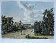 View of Rugby School from the Northampton Road, from History of Rugby School, part of 'History of the Colleges', engraved by Daniel Havell (1785-1826) pub. by R. Ackermann, 1816 - William Westall