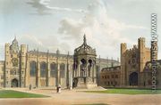 The Court of Trinity College, Cambridge, from The History of Cambridge, engraved by J. Bluck (fl.1791-1831), pub. by R. Ackermann, 1815 - William Westall