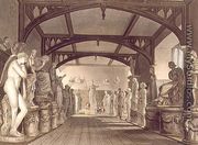 The Statue Gallery, illustration from the History of Oxford, engraved by Frederick Christian Lewis (1779-1856) pub. by R. Ackermann, 1814 - William Westall