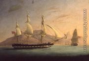 East Indiaman Outward Bound off Cape Town and Table Mountain - Thomas Whitcombe