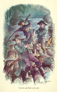 Tom, Joe and Huck on the Raft', illustration from 'The Adventures of Tom Sawyer by Mark Twain (1835-1910) - Geoffrey Whittam