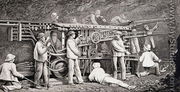 The Advanced Gallery on the French Side of the Mont Cenis Tunnel, with the 'Perforatrices' at Work, from 'The Ascent of the Matterhorn by Edward Whymper, published 1860s-80s - Edward Whymper