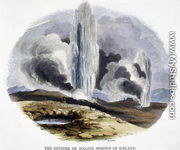 The Geysers, or Boiling Springs of Iceland, from Phenomena of Nature, 1849 - Josiah Wood Whymper