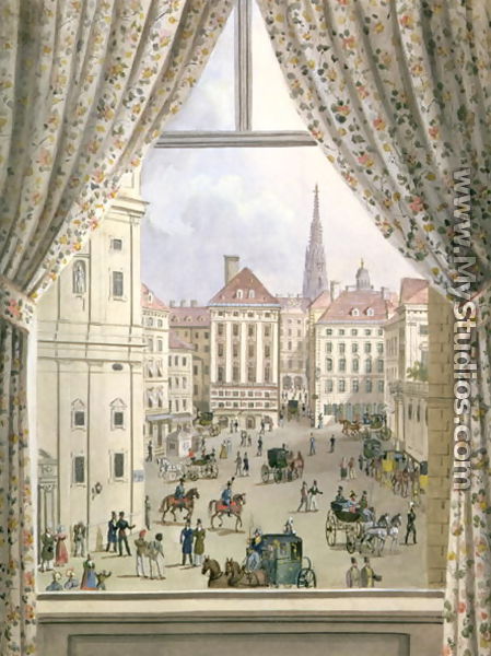View of the Freyung, Vienna, 1825 - Friedrich Wigand