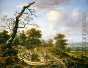 A hilly landscape with a hawking party, 1661 - Jan Wijnants