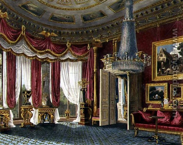Rose Satin Drawing Room (second view) Carlton House, engraved by R. Reeve (fl.1811-37) from 