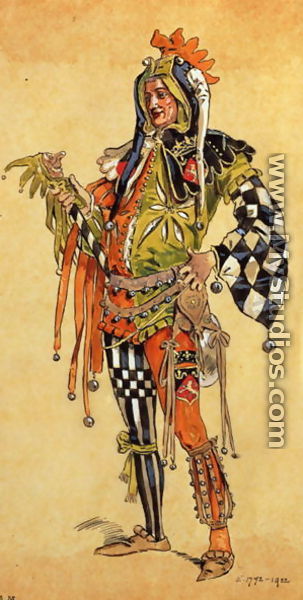 Touchstone the Clown, costume design for "As You Like It", produced by R. Courtneidge at the Princes Theatre, Manchester - C. Wilhelm