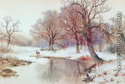 Snowy Landscape with Deer - Arthur Willett