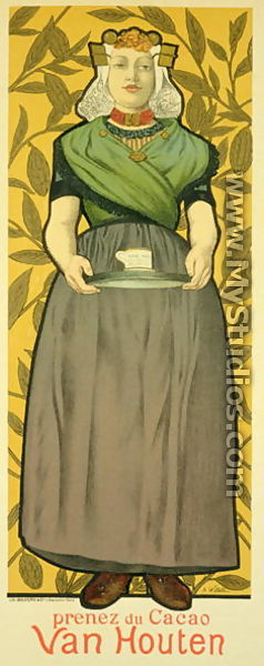 Reproduction of a poster advertising Van Houten Cocoa, 1893 - Adolphe Willette