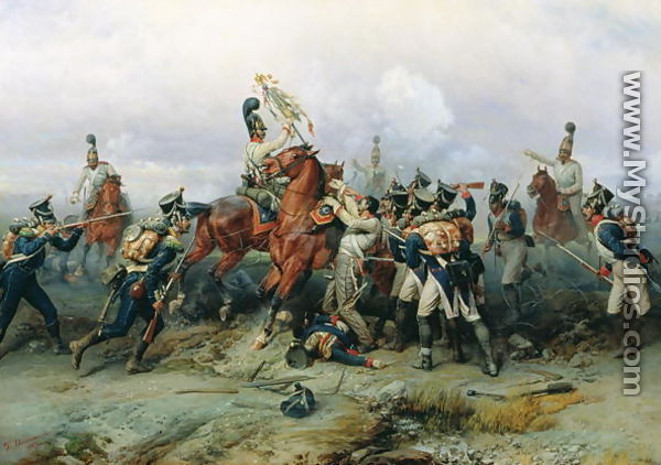 The Exploit of the Mounted Regiment in the Battle of Austerlitz, 1884 - Bogdan Willewalde