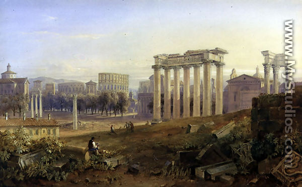 Across the Forum, Rome, 1828 - Hugh William Williams