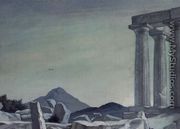 The Oros, Aegina (Mount Oros from the Temple of Aphaea at Aegina, Greece) - Vera Willoughby