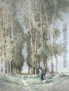 A Shepherdess and her Flock, Holland - William Tatton Winter