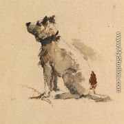 A Terrier, sitting facing left - Peter de Wint