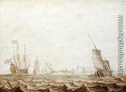A Wijdschip Lowering Sail in a Choppy Sea, mid-17th century - Heerman Witmont