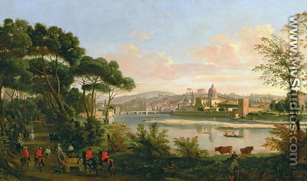 View of Florence from the Cascine - Caspar Andriaans Van Wittel