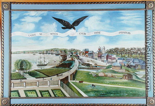 View of New Orleans from the Plantation of Marigny, 1803 - J. L. Bouquet de Woiseri