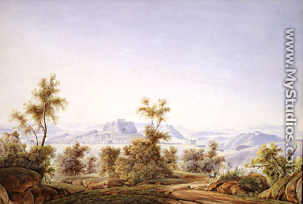 View of Athens with the Parthenon in the Distance - Johan Wolfensberger