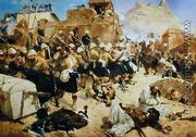 Candahar: The 92nd Highlanders and the 2nd Gurkhas Storming Gaudi Mullah Sahibdad - Richard Caton Woodville
