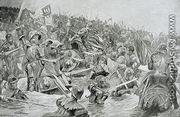 The Battle of Towton in 1461, illustration from Hutchinsons Story of the British Nation - Richard Caton Woodville